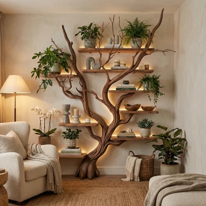 Tree Bookshelf Driftwood Branch Floating Bookshelf SINLTB071