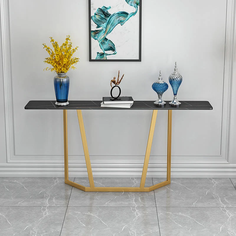 Modern Sofa Console Table Antique Finish Console Accent Table