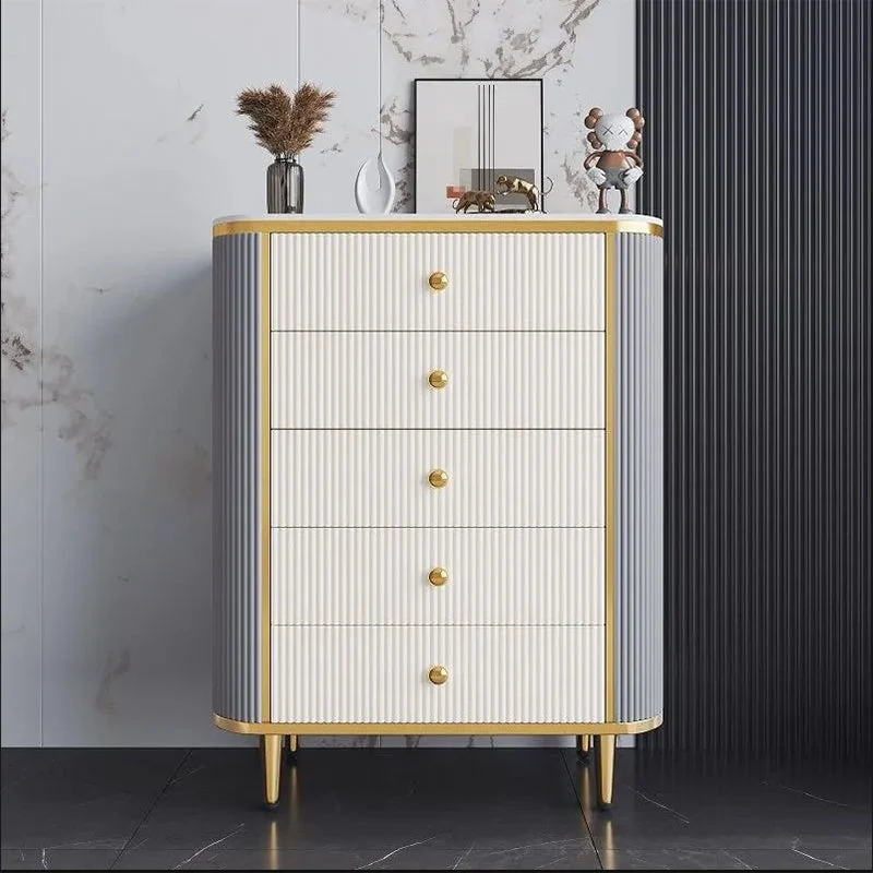 Bedroom Glam Storage Chest Stone 15" Wide Chest with Drawers