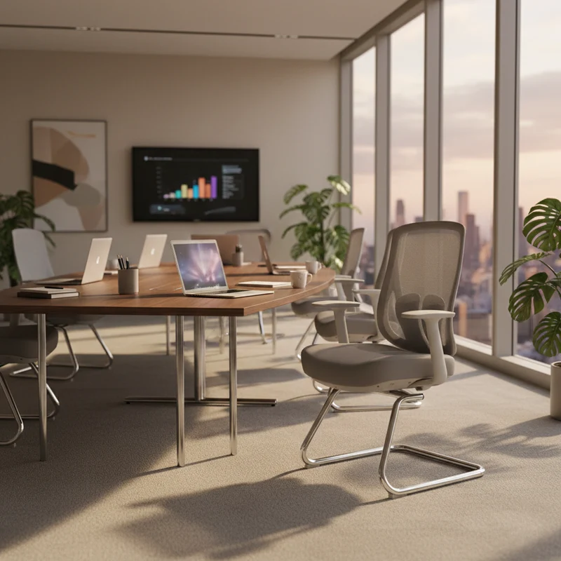 Modern Minimalist Mesh Bow Office Chair - Ergonomic Lumbar Support High-Resilience Sponge Cushion Desk Chair For Home Office