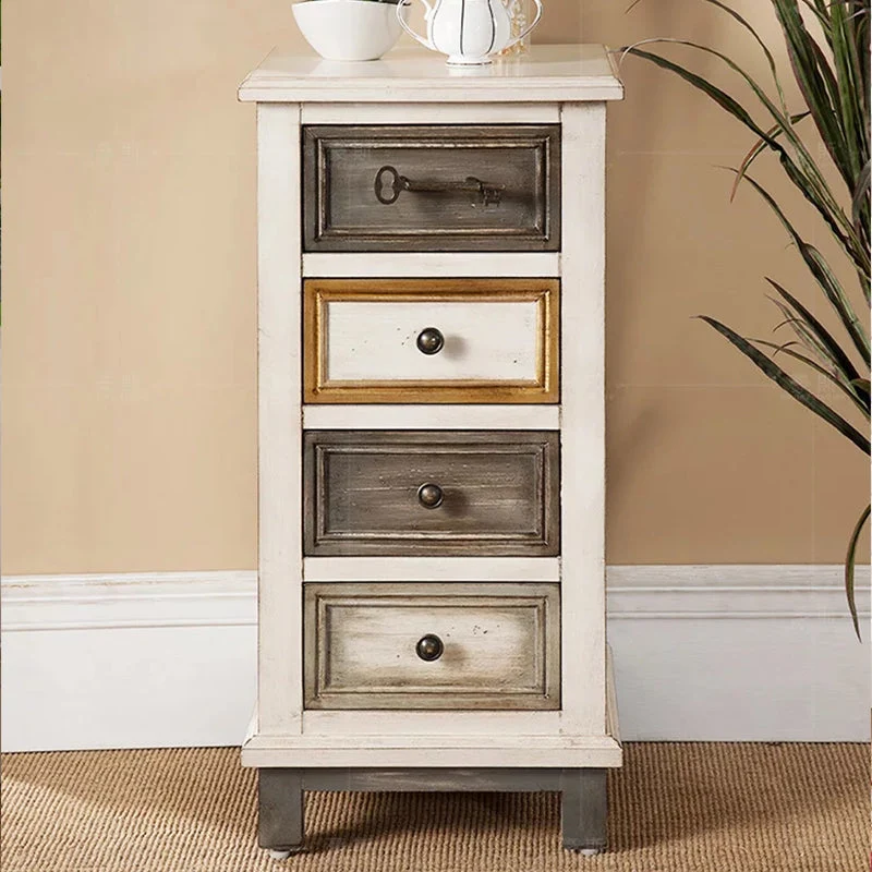 Solid Wood Lingerie Chest Traditional Style Vertical Storage Chest for Bedroom