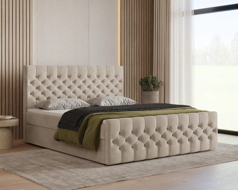 Boxbett – Bett 12 – Manila – Modernes Polsterbett mit Bettkasten
