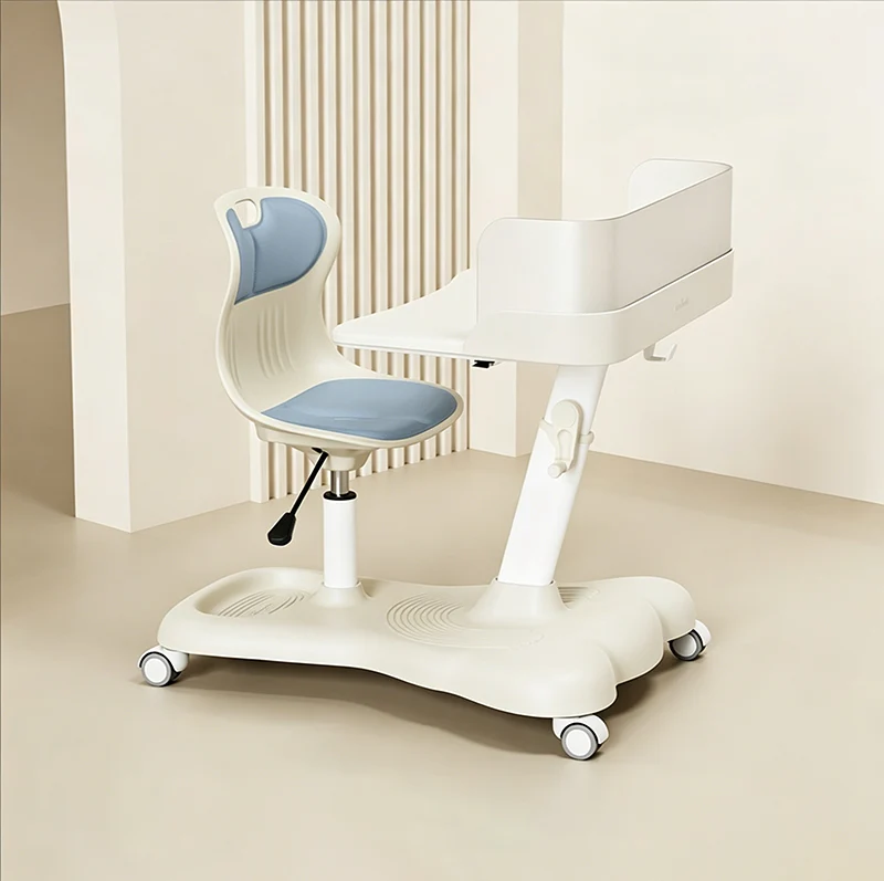 Modern Minimalist ABS Curved Square Study Desk With Backrest Mobile For Living Room