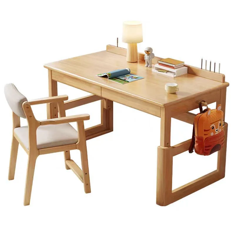 Modern Minimalist Plywood Rectangular Kid Study Desk With 2 Drawers For Living Room