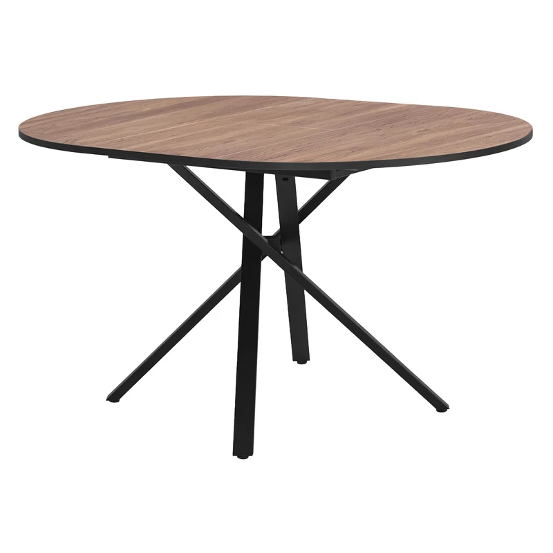 ML-Design | Esstisch ausziehbar rund, 100-140x76x100 cm, Esszimmertisch für 4-6 Personen, Tisch mit X-förmiges Stahlgestell
