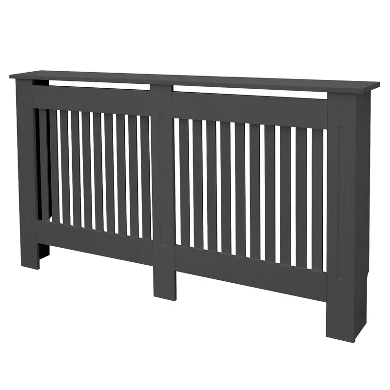 Heizkörperverkleidung 152x19x82 cm Landhaus Anthrazit aus MDF ML-Design