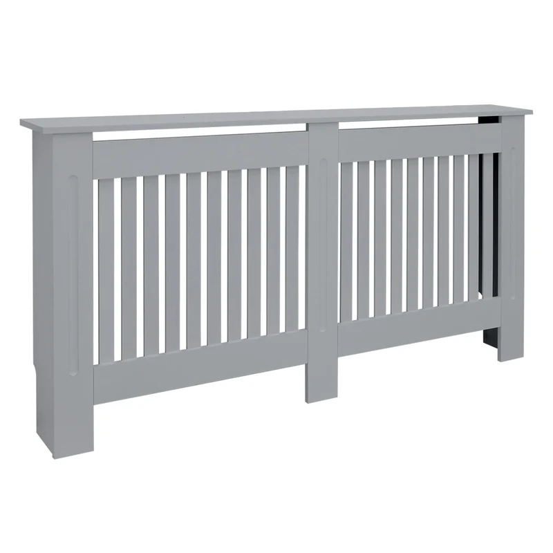 Heizkörperverkleidung 152x19x82 cm Landhaus Grau aus MDF ML-Design