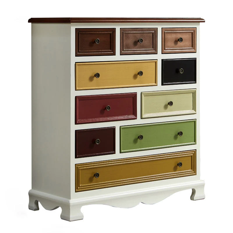 Nautical Storage Chest Solid Wood Dresser with 7/8/10/12 Drawers