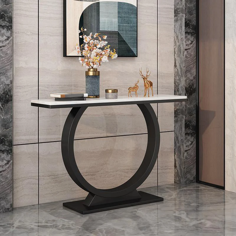 Glam Console Accent Table Antique Finish Sofa Console Table with Shelf