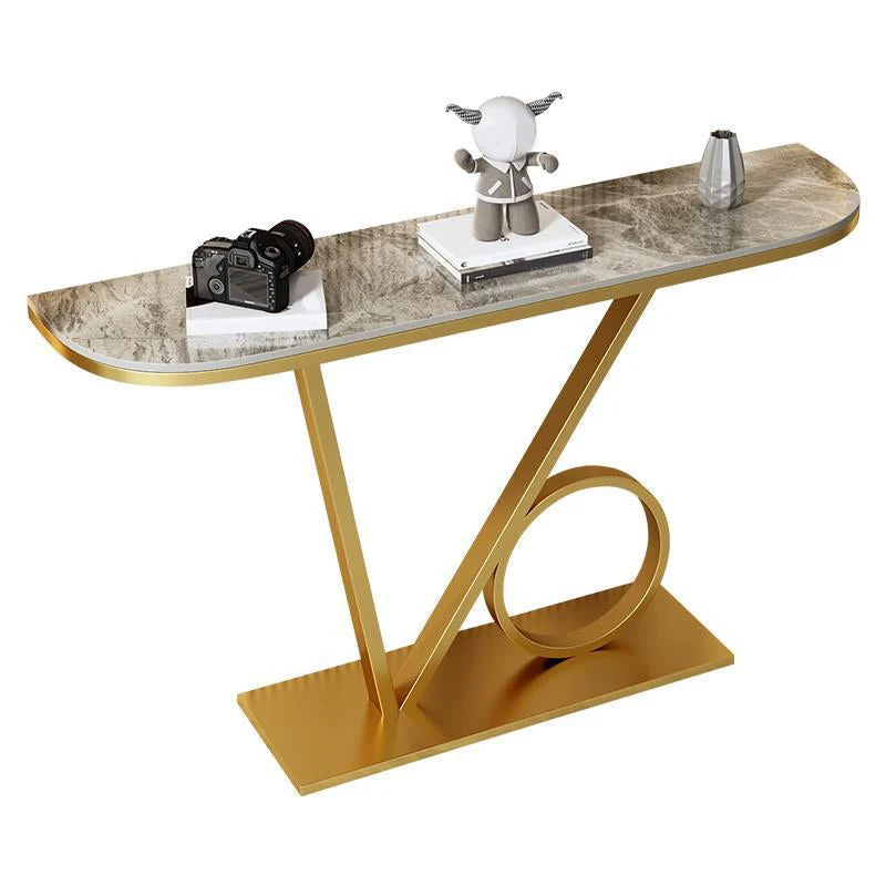 31.5-inch Tall Glam Console Table Scratch Resistant Stone End Table