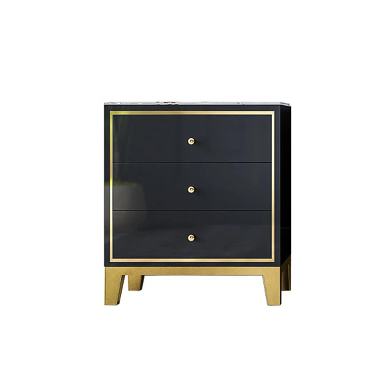 Glam Vertical Bedroom Chest Wooden Storage Chest with Drawers