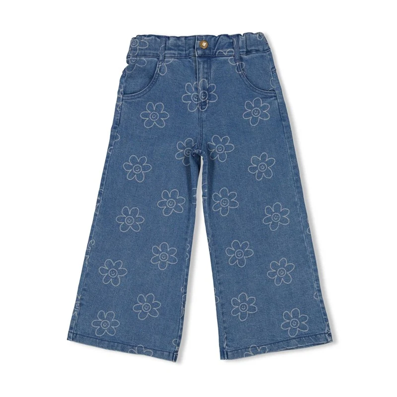 Jubel-Jeans Wide Leg AOP - Rolling into Spring-H. Blau Denim