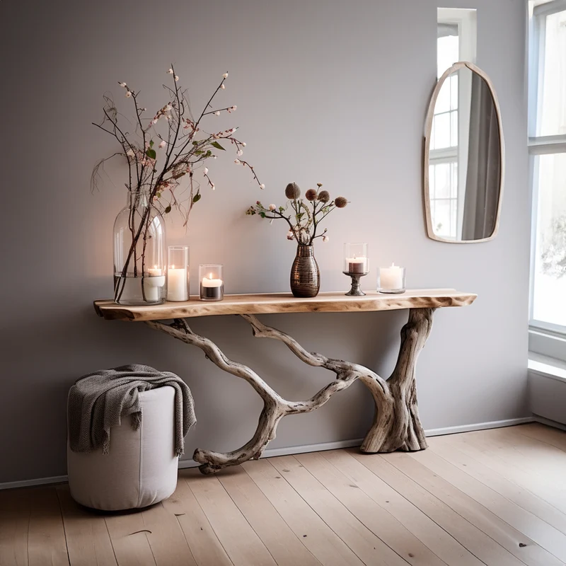 Floating Live Edge Side Table Handcrafted For Natural Spaces SILDTCS010