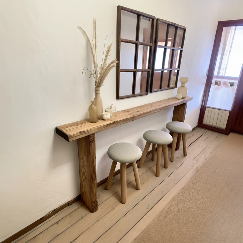 Rustic Entryway Console Table In Solid Wood Design SILDTCS004
