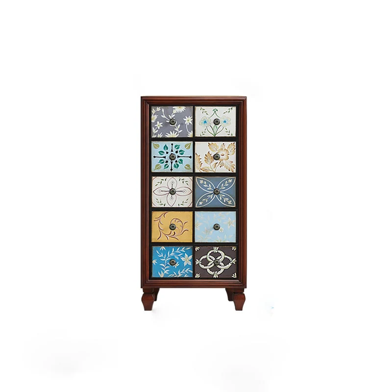 American Traditional Wooden Chest Home Storage Chest with Drawers