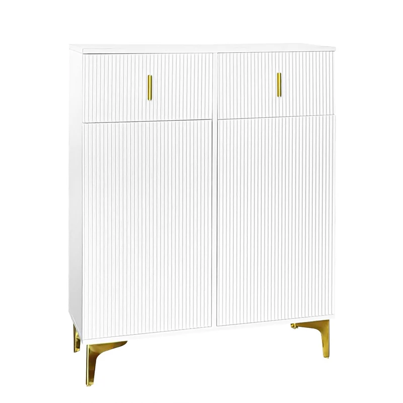 Schuhschrank mit 2 Schubladen & verstellbarer Einlegeböden, 83 x 101 x 35 cm