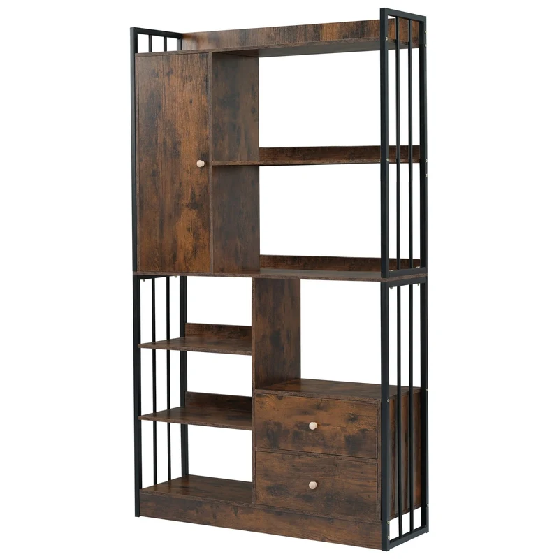 Bücherregal mit Türen und Schubladen, Stahlregal