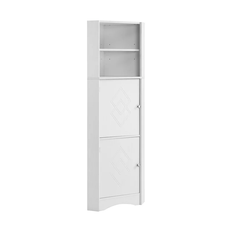 Eck-Badschrank mit zwei Ablagefächern und verstellbarem Einlegeboden