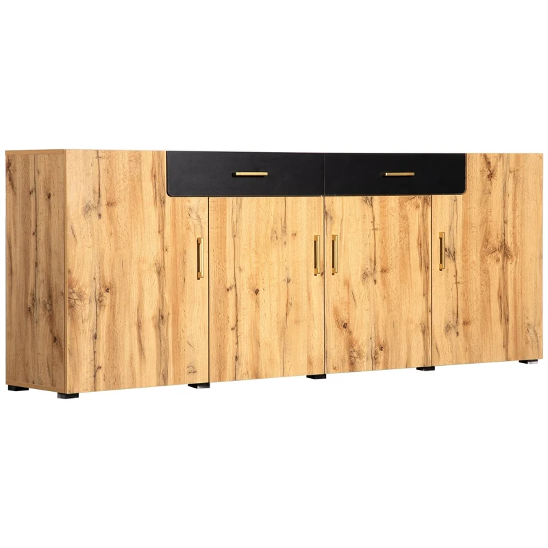 Sideboard mit 4 Türen und 2 Schubladen, 208 x 39.5 x 80 cm