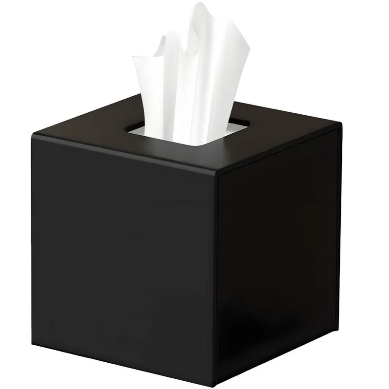 Acryl Taschentücherbox Schwarz mit Magnetabdeckung