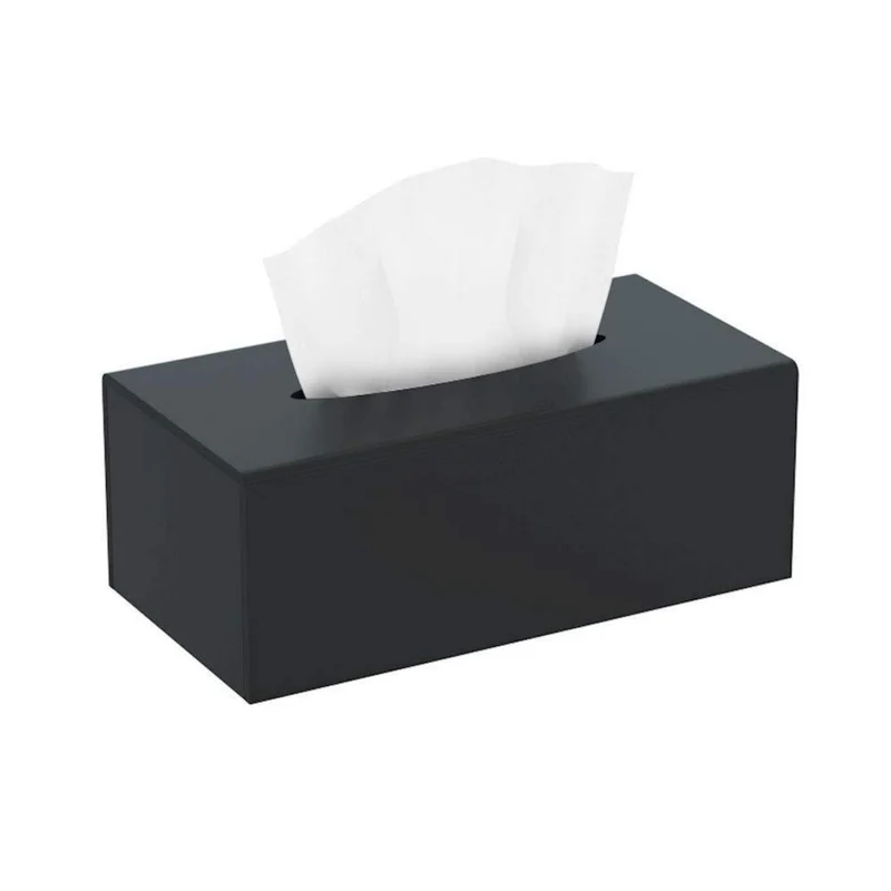 Acryl Taschentuchbox Schwarz – Magnetabdeckung für Bad & Co.
