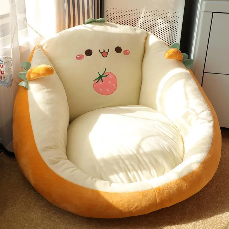 Contemporary Creative Polyester Fiber PP Cotton Round Cartoon Cushion Sofa Backrest Armrest Removable Cushion For Living Room & Bedroom