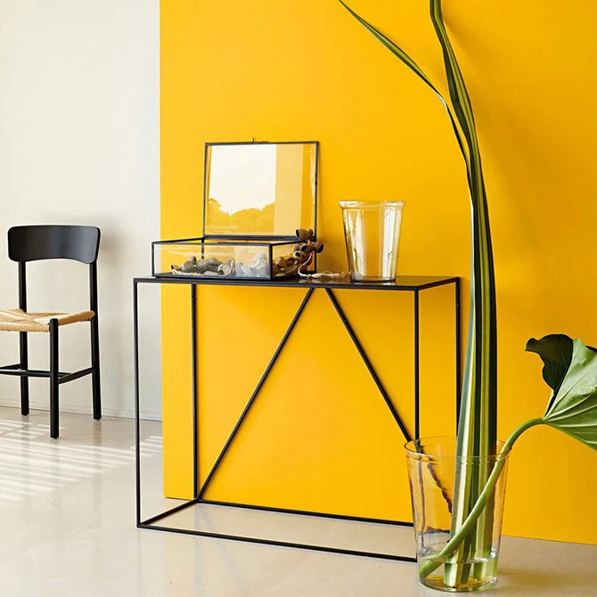 Iron Modern Console Sofa Table 29.53-inch Tall Accent Table with 1 Shelf