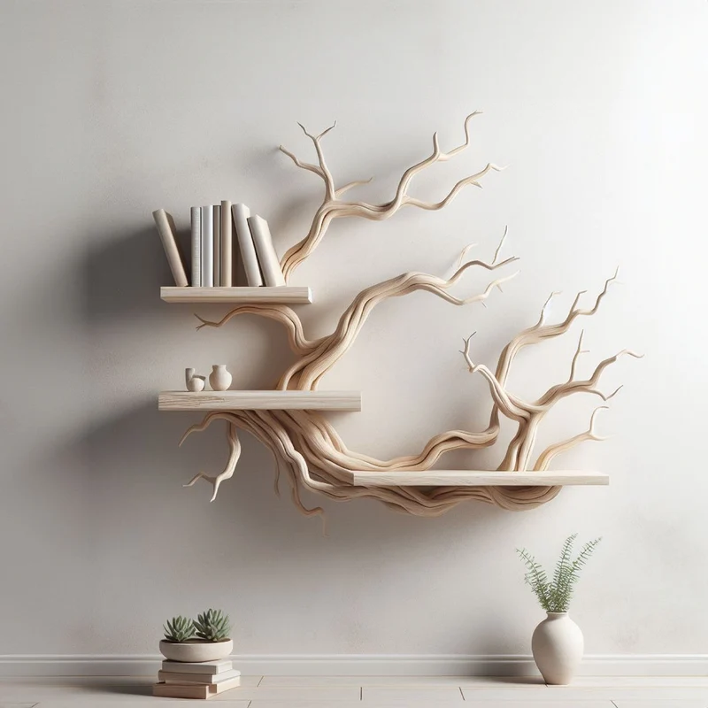 Scandinavian Style Tree Bookshelf Driftwood For Holiday Atmosphere SINLTB007