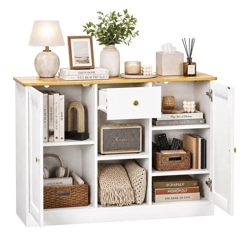 Yorbay Sideboard mit 2 Türen und 1 Schublade 108 cm