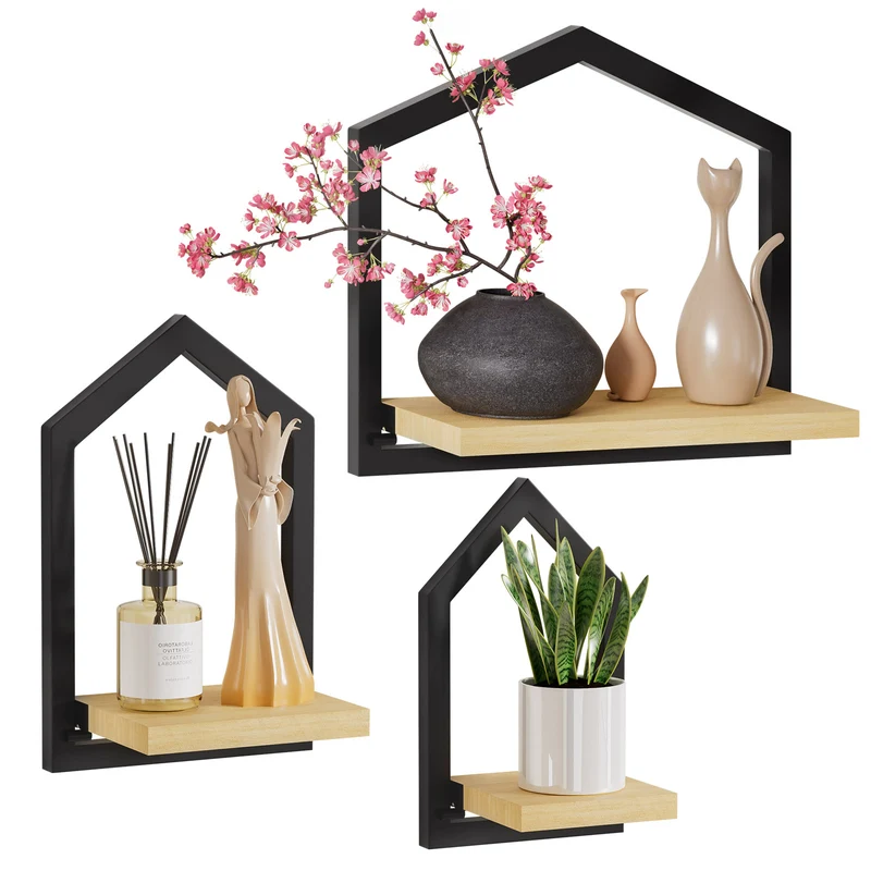 Yorbay 3-teilige Wandregal-Set