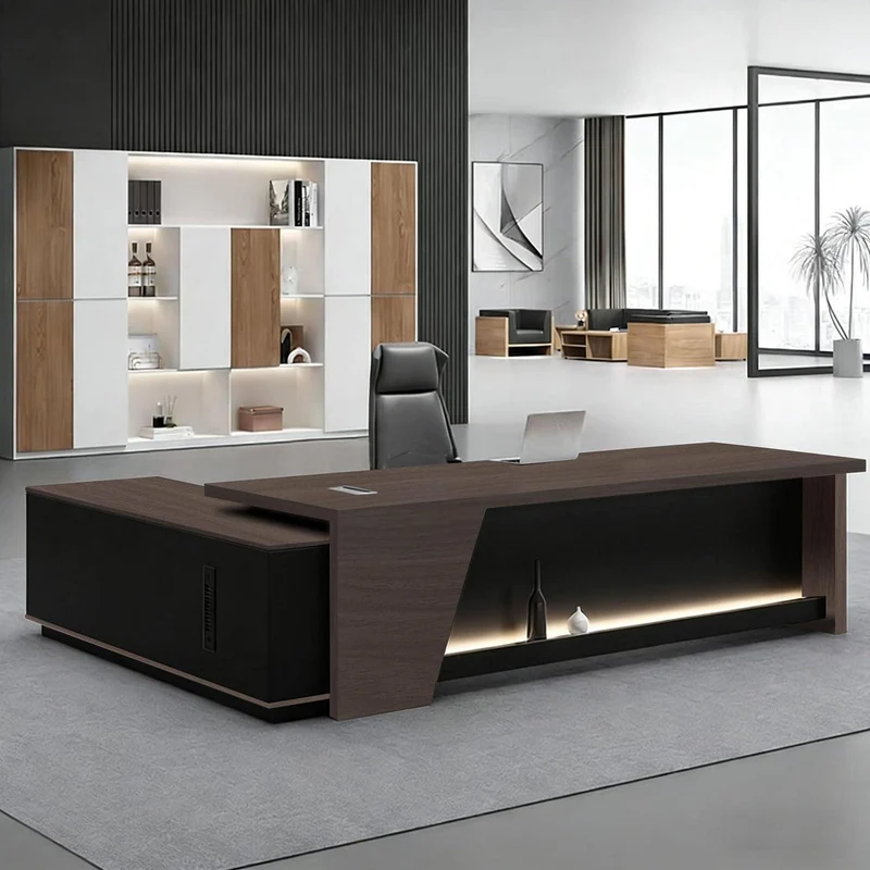 Moderner L-förmiger Schreibtisch mit Stauraum – Großer Bürotisch für Büro & Homeoffice