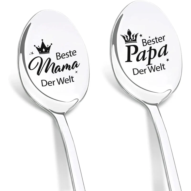 Mama und Papa Geschenke 2 Löffel mit Gravur Beste Mama und Bester Papa Der Welt