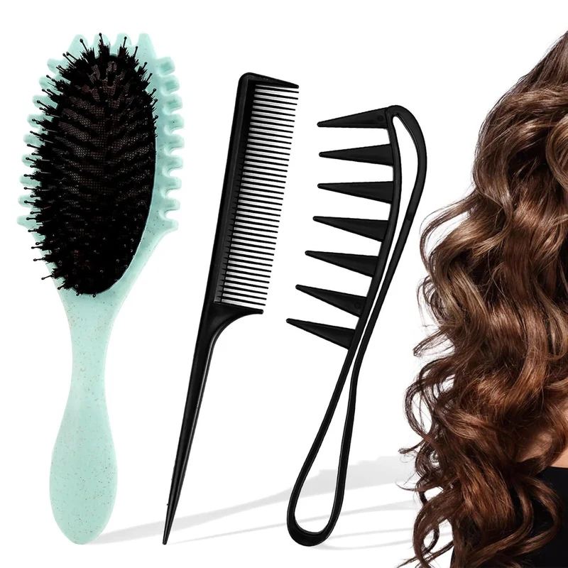 Lockenbürste Haarkamm Set Curl Hair Brush für Frauen Männer