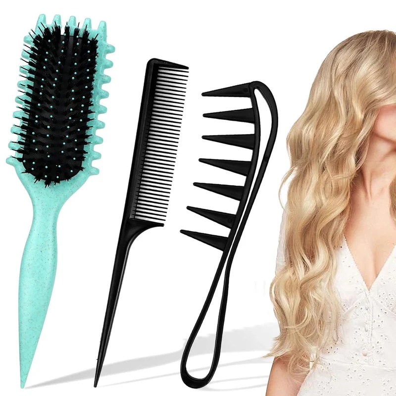 Lockenbürste Set Haarbürste Kamm Styling Entwirren