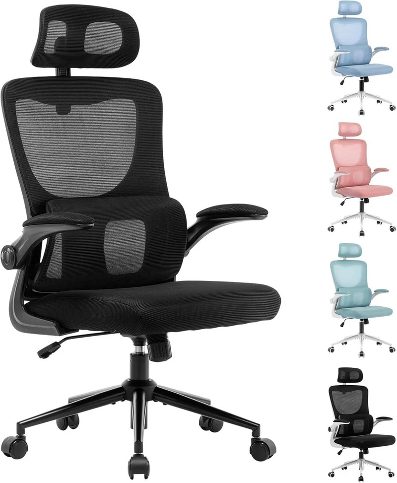 Ergonomischer Bürostuhl mit Kopfstütze und wippfunktion