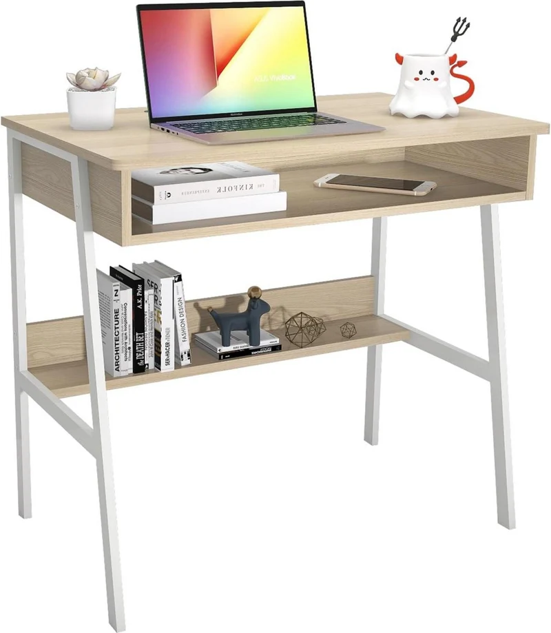 Kleiner Computertisch mit Stauraum 80 cm