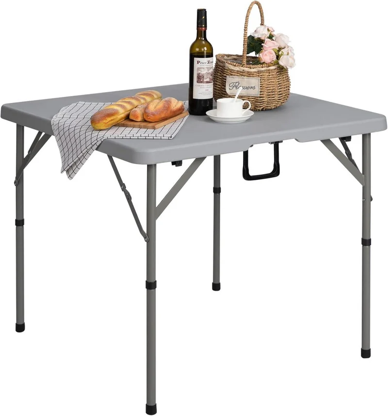 Klapptisch 87cm Grau Quadratisch Campingtisch Klappbar