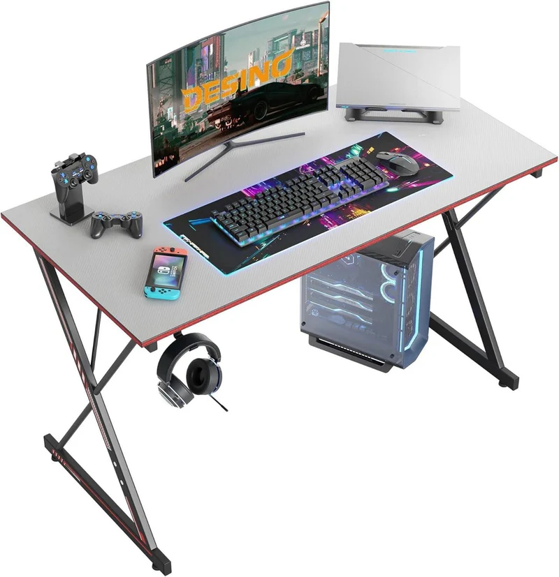 Gaming Schreibtisch 100x50 cm Kohlefaseroberfläche