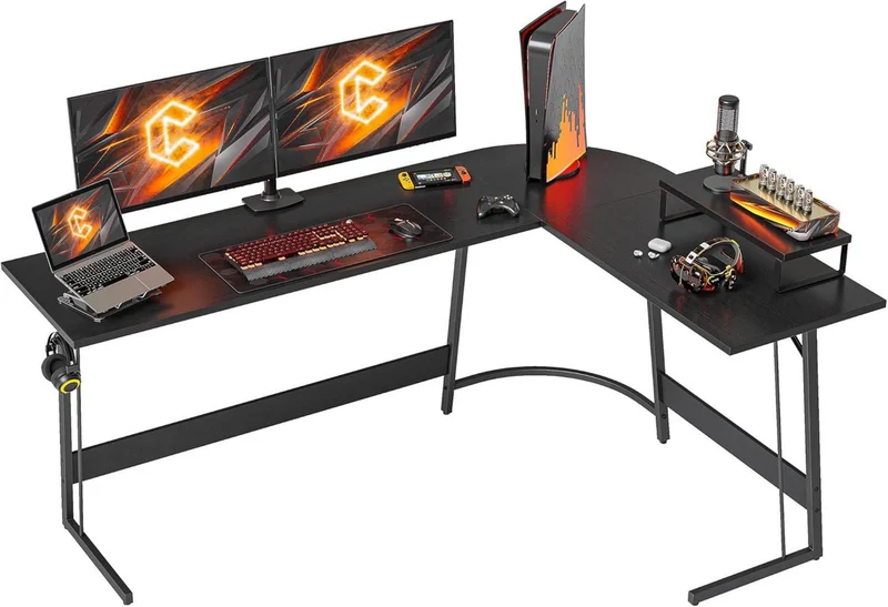 Eckschreibtisch Studie 170x120cm Monitorständer Schubladen
