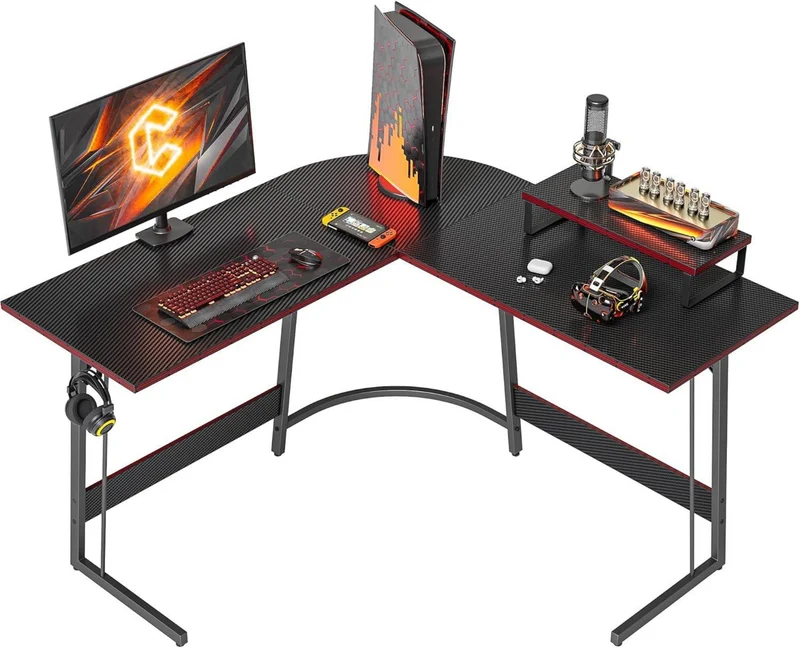 Gaming Eckschreibtisch L-Form 120 x 120 cm Monitorständer