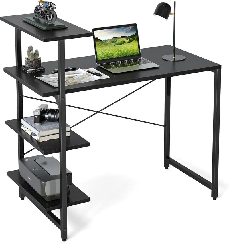 Kleiner Schreibtisch mit Regal 100x50cm 3-stöckig