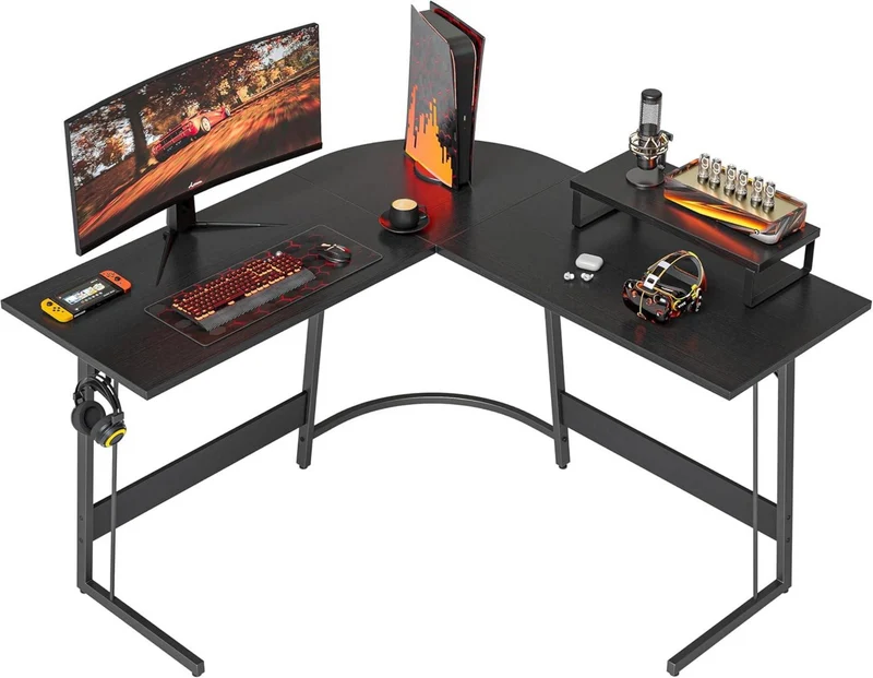 Gaming Tisch Eckschreibtisch L-Form 120x120cm Monitorständer