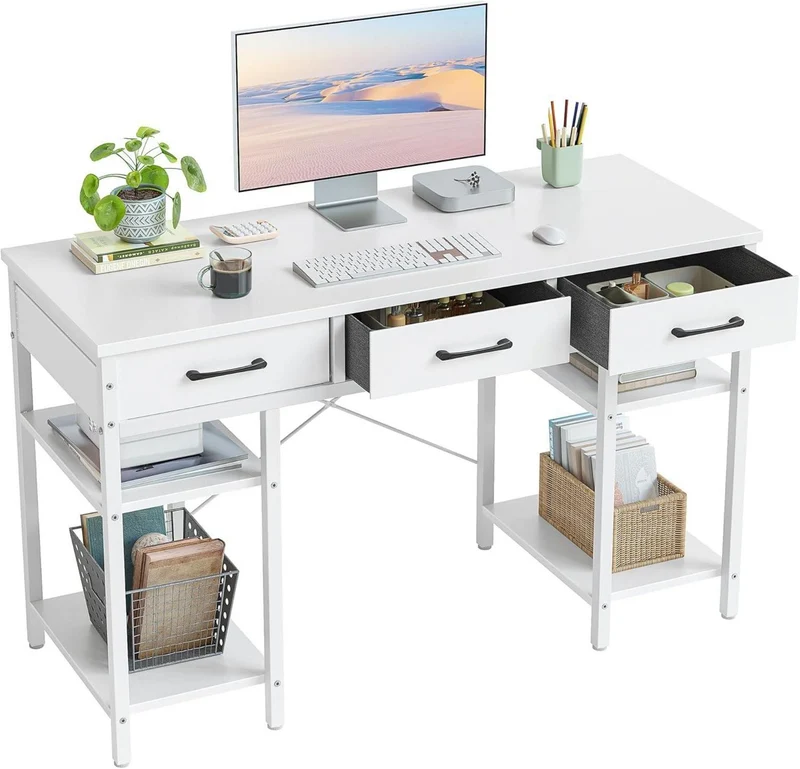120x50 cm CubiCubi Computertisch mit Stoffschubladen und