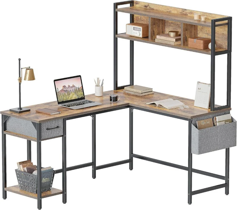 L Form Schreibtisch 148x120cm mit Schubladen und