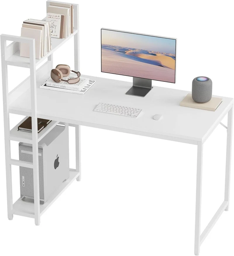 Schreibtisch 120x60cm mit Regal, PC Gaming Tisch