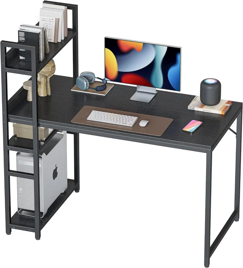 Schreibtisch 120 x 60cm Groß Computertisch mit Regal Pc