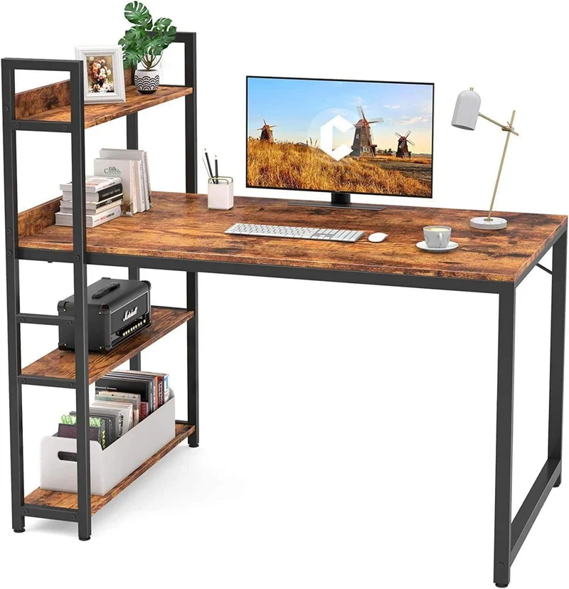 Großer CubiCubi Schreibtisch mit Regal - 120x60cm - Stabil