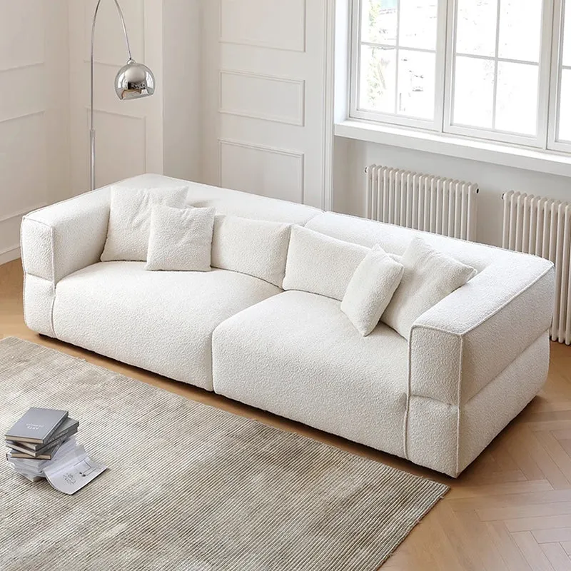 Modern Minimalist Compressed Fabric Sofa - Integrated Soft-Pack Square Accent Sofa For Living Room