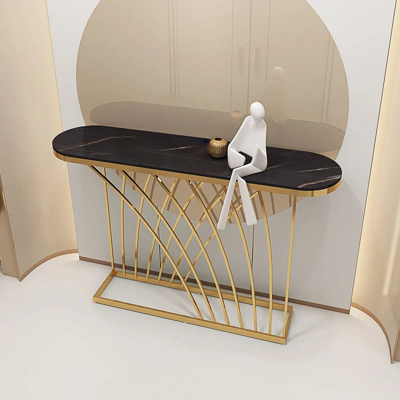 31.5" H Glam Console Accent Table Antique Finish Console Table