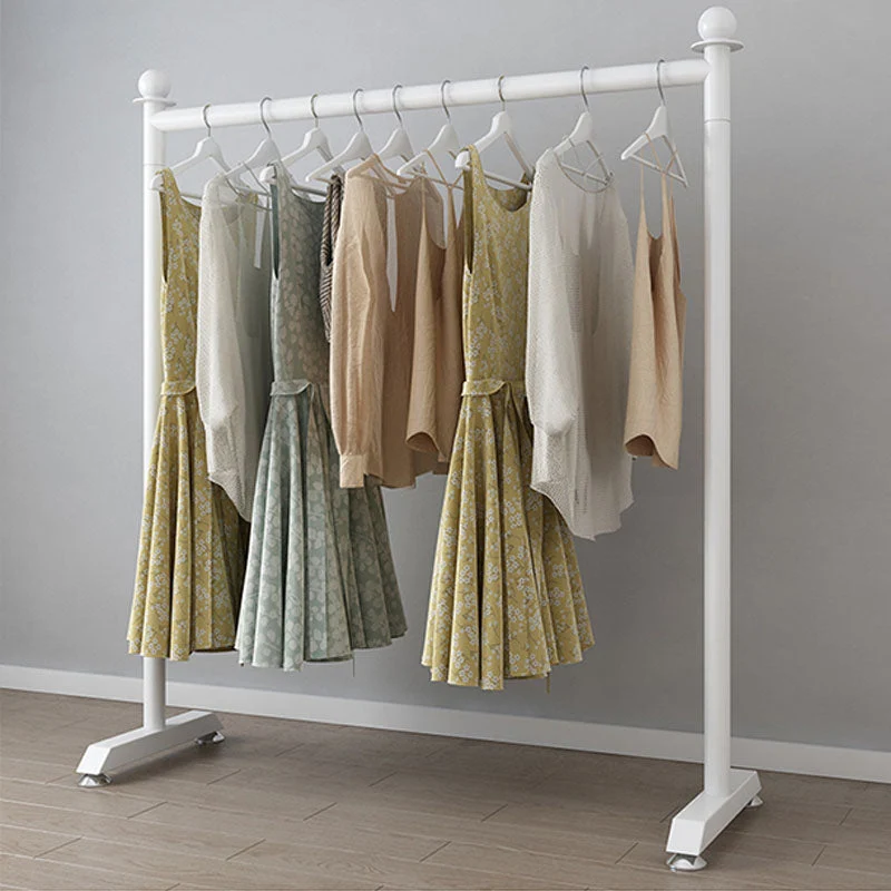 Modern Minimalist Metallic Coat Rack Free Standing 2 Leg Base Coat Rack